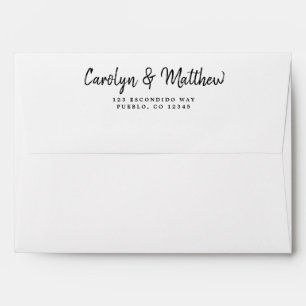 Minimalist B&W Script Name Return Address Envelope
