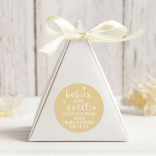 Minimalist Babies Are Sweet Baby Shower Yellow   Classic Round Sticker