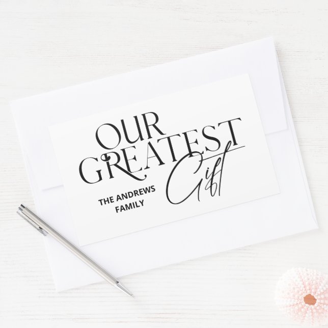 Minimalist Baby Announcement Christmas Sticker (Envelope)
