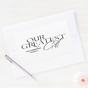 Minimalist Baby Announcement Christmas Sticker