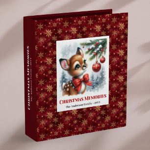 Minimalist Baby Deer Snowy Forest Christmas Memory Binder