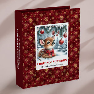 Minimalist baby deer snowy forest personalized binder