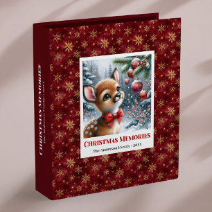 Minimalist Baby Deer Winter Scene Custom Memory  Binder