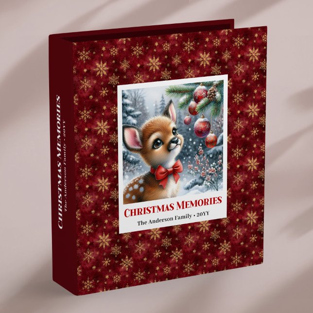 Minimalist Baby Deer Winter Scene Custom Memory  Binder (Minimalist Baby Deer Winter Scene Custom Memory Album

)
