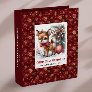 Minimalist baby fawn snowy forest kids memory binder
