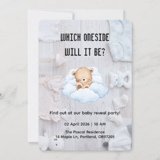 Minimalist Baby Gender Reveal Party Invite
