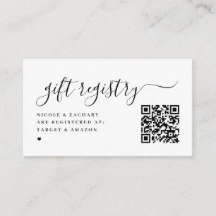 Minimalist Baby Gift Registry QR Code Enclosure Card