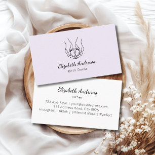 Minimalist Baby Hands Logo – Birth Doula, Midwife Business Card
