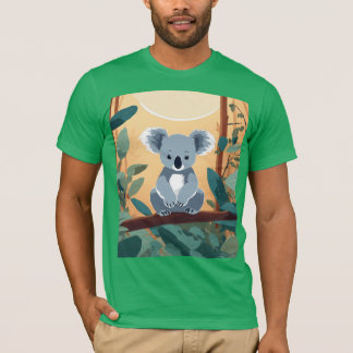Minimalist Baby Koala T-Shirt – Sunlit Forest Vibe