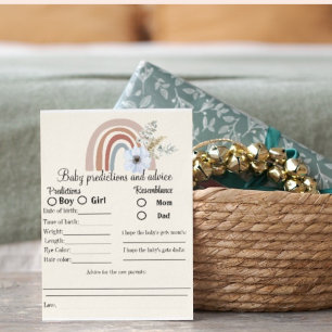 Minimalist baby predictions and baby advice games postcard