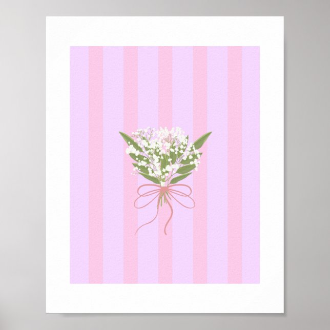 "Minimalist Baby’s Breath Bouquet Poster'' Poster (Front)