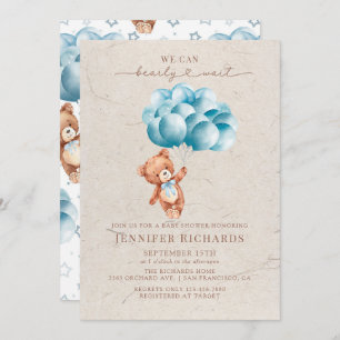 Minimalist Baby Shower   Bearly Wait Invitation