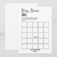 Minimalist Baby Shower Bingo