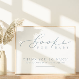 Minimalist Baby Shower Books for Baby Station Sign