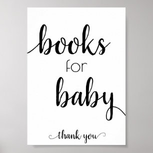 Minimalist Baby Shower Books for Baby Table Sign