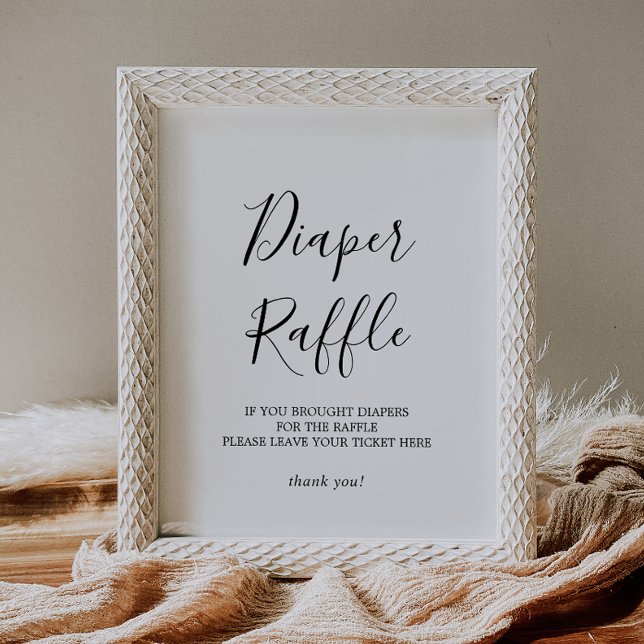 Minimalist Baby Shower Diaper Raffle Sign (Creator Uploaded)