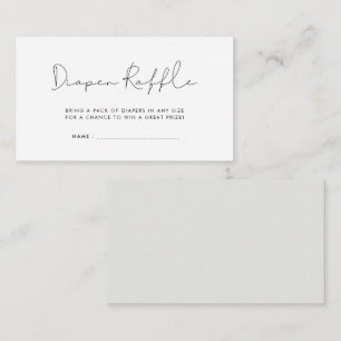 Minimalist baby shower diaper raffle ticket enclosure card