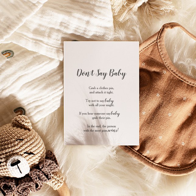 Minimalist Baby Shower Don't Say Baby Game Sign (Creator Uploaded)
