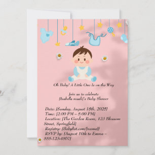 Minimalist Baby Shower Invitation – Elegant Gender