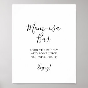 Minimalist Baby Shower Mom-osa Bar Sign