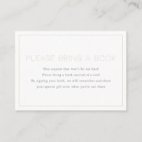 Minimalist Baby Shower Please Bring a Book Card