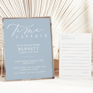 Minimalist Baby Shower Time Capsule Station Sign