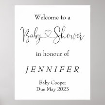 Minimalist Baby Shower Welcome Sign Signage Poster
