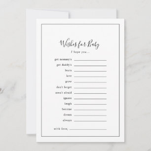 Minimalist Baby Shower Wishes for Baby Advice Card