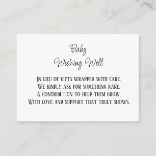 Minimalist Baby Wishing Well Monetary Contribution Enclosure Card