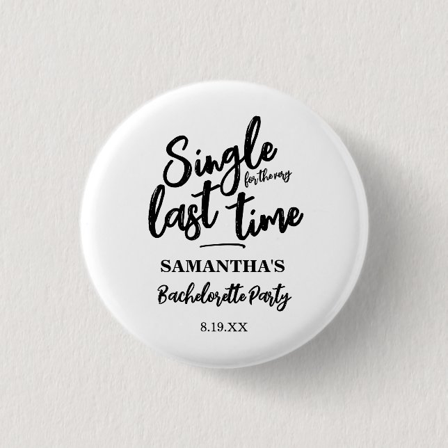 Minimalist Bachelorette Party 1 Inch Round Button (Front)