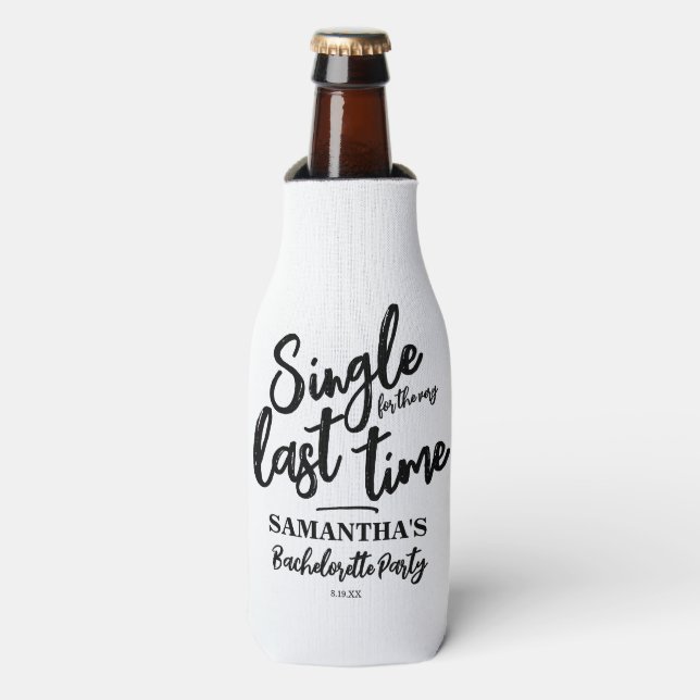 Minimalist Bachelorette Party  Bottle Cooler (Bottle Front)