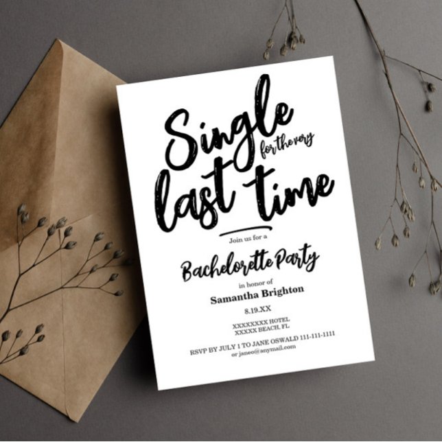 Minimalist Bachelorette Party Invitation (Creator Uploaded)