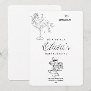 Minimalist Bachelorette Party Invitation Editabl