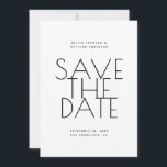 Minimalist Back & White Wedding | Photo & QR Code Save The Date<br><div class="desc">This save the date card is designed with a clean, modern layout that keeps the focus on what matters most - your announcement. The minimalist typography on the front creates a clear and confident statement, while the white background keeps the overall look fresh, balanced, and easy to pair with any...</div>