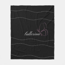 Minimalist Ballerina & Pink Butterfly Black