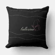 Minimalist Ballerina & Pink Butterfly Black