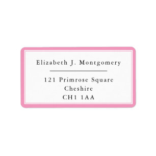 Minimalist Ballet Slipper Pink Return Address Label