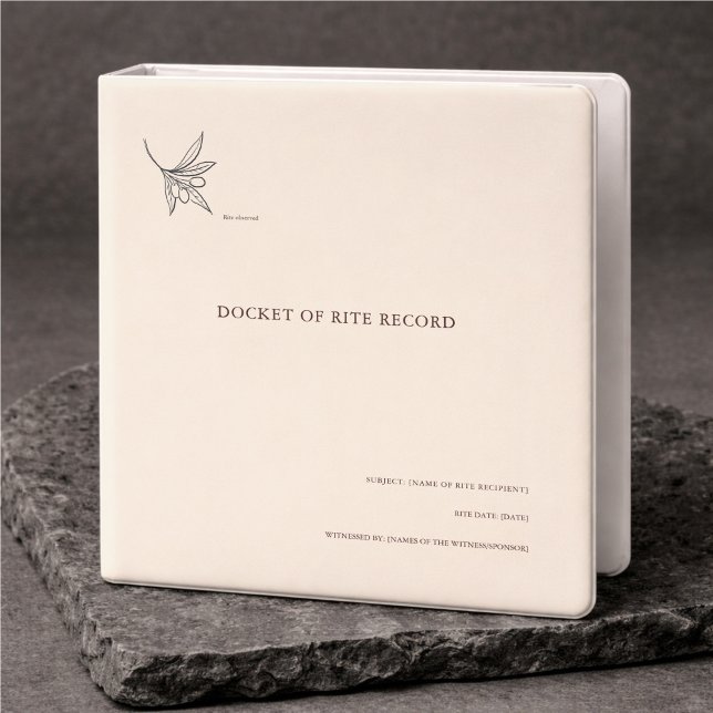 Minimalist Baptism Keepsake Documents  Binder (Baptism documents binder)