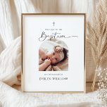 Minimalist Baptism Photo Arch Welcome Poster<br><div class="desc">Welcome guests to your child's baptism, christening, or baby dedication with our Minimalist Baptism Photo Arch Welcome Poster. This elegant design features a clean, arched frame to showcase a cherished photo, offering timeless appeal for both boys' and girls' ceremonies. Personalize it easily with your event details and a beloved baby...</div>