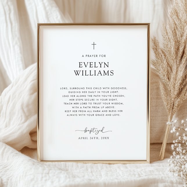 Minimalist Baptism Prayer Personalized Poster (Creator Uploaded)