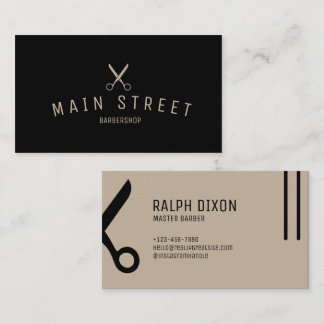 Minimalist Barber Scissors Business Card