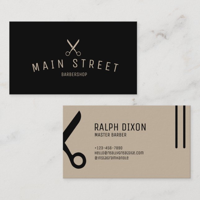 Minimalist Barber Scissors Business Card (Front/Back)