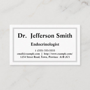 Minimalist & Basic Endocrinologist Business Card