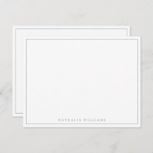 Minimalist Basic Personalize Dusty Blue Stationery Card