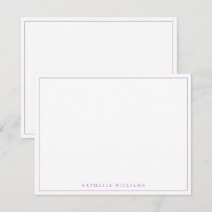 Minimalist Basic Personalize Lavender Stationery Card