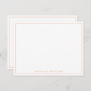 Minimalist Basic Personalize Orange Stationery Card