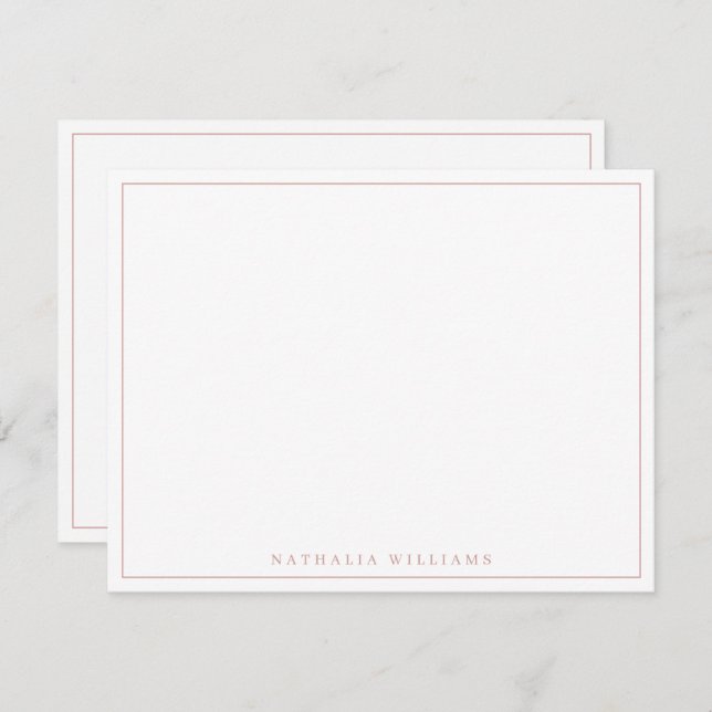 Minimalist Basic Personalize Rose Mauve Stationery Card (Front/Back)