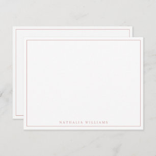 Minimalist Basic Personalize Rose Mauve Stationery Card