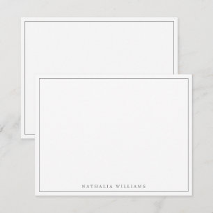 Minimalist Basic Personalized Grey Stationery Card