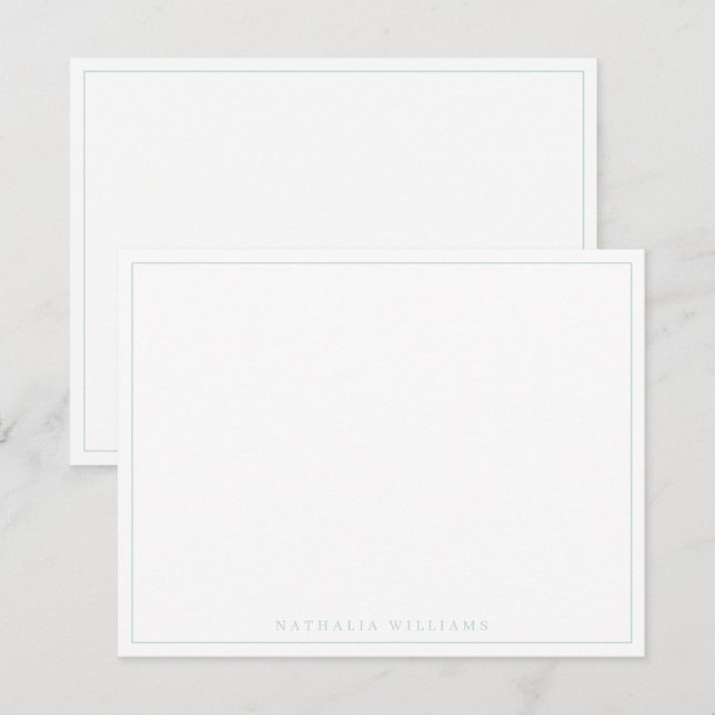 Minimalist Basic Personalized Seaglass Stationery Card (Front/Back)